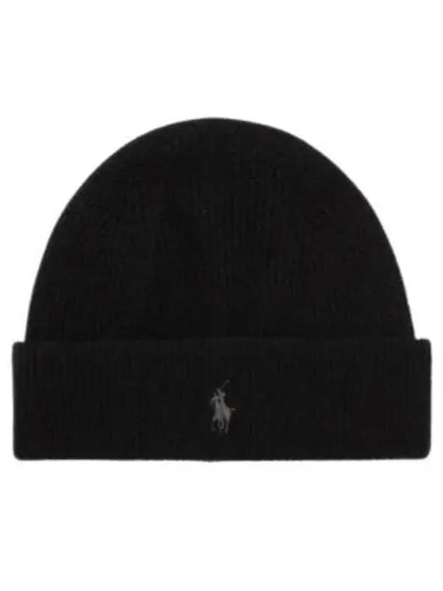 Pony Cashmere Beanie Black - POLO RALPH LAUREN - BALAAN 2