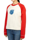 Isoli Ragran Logo Contrast Sleeve Sweatshirt White Red - GANNI - BALAAN 3