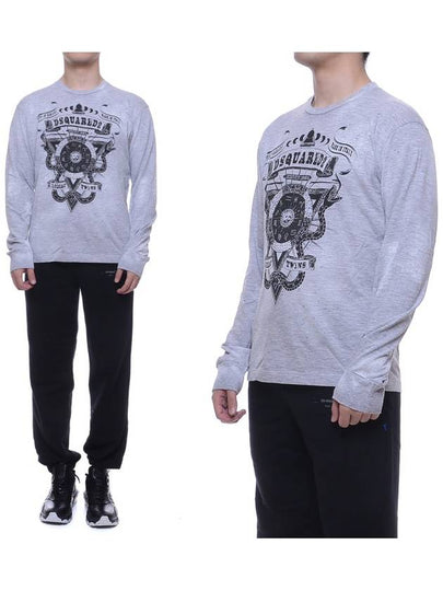 Snake Long Sleeve T-Shirt Grey - DSQUARED2 - BALAAN 2