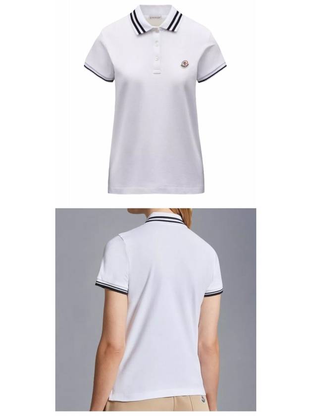 Logo Patch Polo Shirt White - MONCLER - BALAAN 5