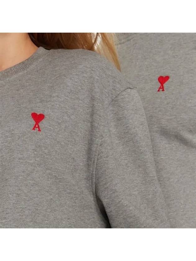 Small Heart Logo Sweatshirt Grey - AMI - BALAAN 9