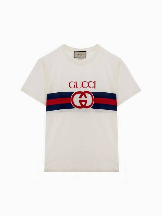 Interlocking G Cotton Short Sleeve T-Shirt White - GUCCI - BALAAN 2