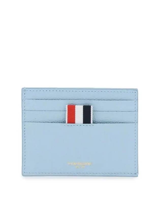 Pebble Calfskin 4-Bar Applique Note Card Wallet Blue - THOM BROWNE - BALAAN 3