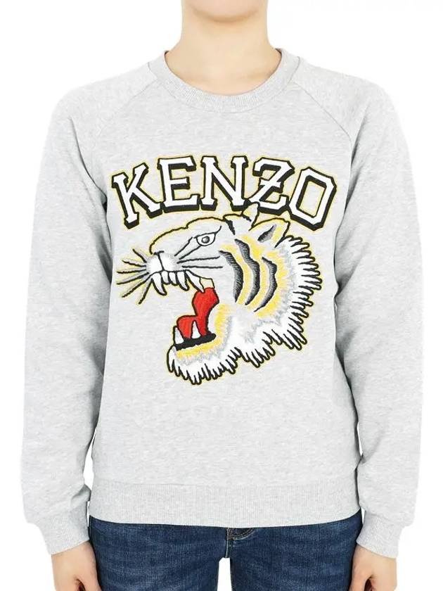 Kids Tiger Logo Sweatshirt Grey - KENZO - BALAAN 3