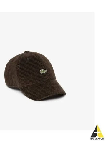 corduroy baseball cap brown - LACOSTE - BALAAN 1