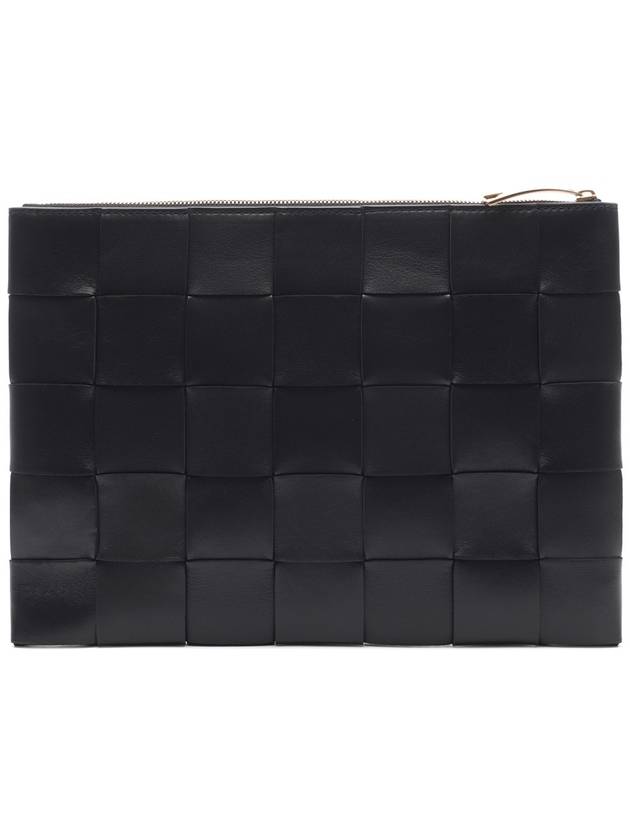 Cassette Intrecciato Medium Clutch Bag Black - BOTTEGA VENETA - BALAAN 5