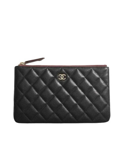 CC Logo Small Leather Pouch Bag Black - CHANEL - BALAAN 2