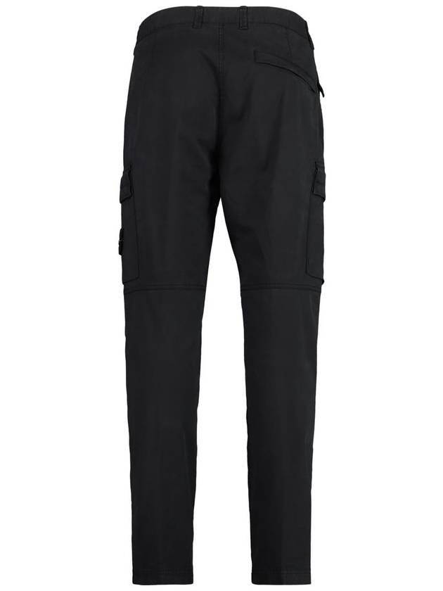 Supima Cotton Twill Stretch TC Straight Pants Black - STONE ISLAND - BALAAN 3