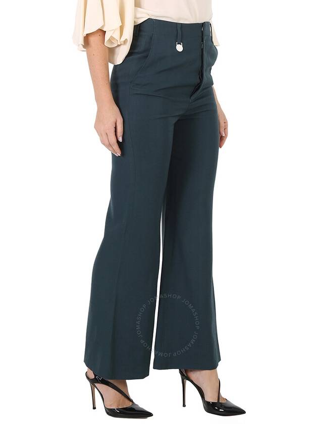 MM6 Ladies Petrol Green High-Waisted Flared Trousers, Brand Size 40 (US Size 6) - MAISON MARGIELA - BALAAN 2