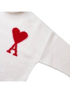 Heart Logo Knit Turtleneck White - AMI - BALAAN 5