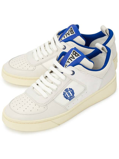 Riweira Embroidered Logo Low-Top Sneakers Blue White - BALLY - BALAAN 2