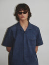 Western Dyed Milling Open Collar Shirt_Navy - KINETO - BALAAN 1