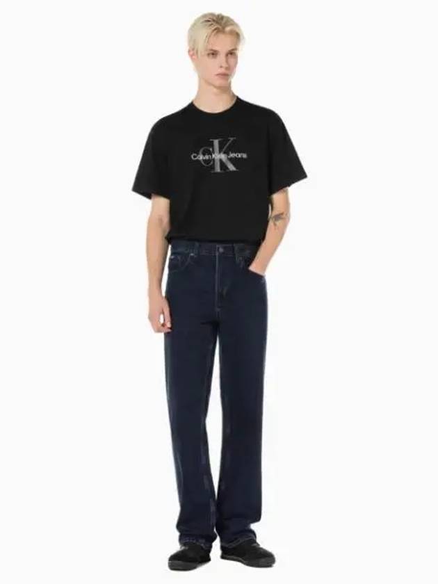 JEANS Men s Signature 90s Straight Fit Blue Black Denim 40EM716 EF7 - CALVIN KLEIN - BALAAN 1