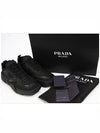 Logo Techno Stretch Fabric Low Top Sneakers Black - PRADA - BALAAN 8