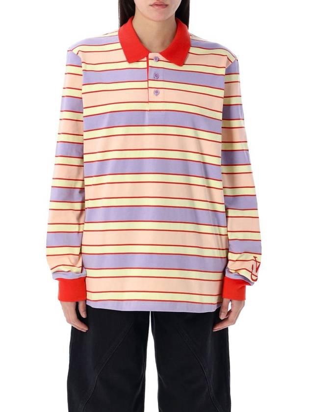 JW Anderson Contrast Trim Striped Polo Top - JW ANDERSON - BALAAN 1