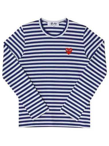 P1T164 2 Red Heart Waffen Stripe Men s Long Sleeve T Shirt - COMME DES GARCONS - BALAAN 1