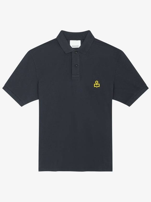 Afko Logo Cotton Polo Shirt Black - ISABEL MARANT - BALAAN 2