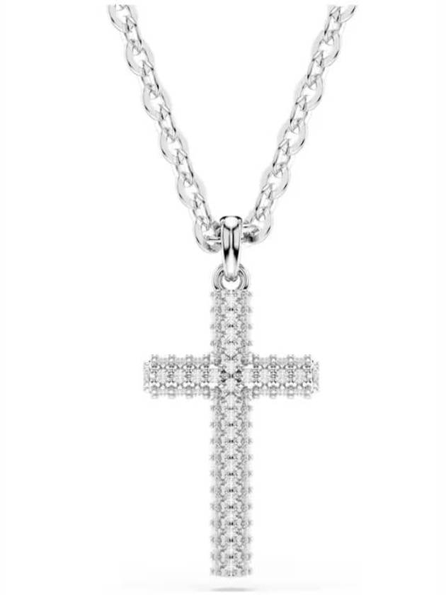 Insigne Pave Cross Rhodium Necklace White - SWAROVSKI - BALAAN 2