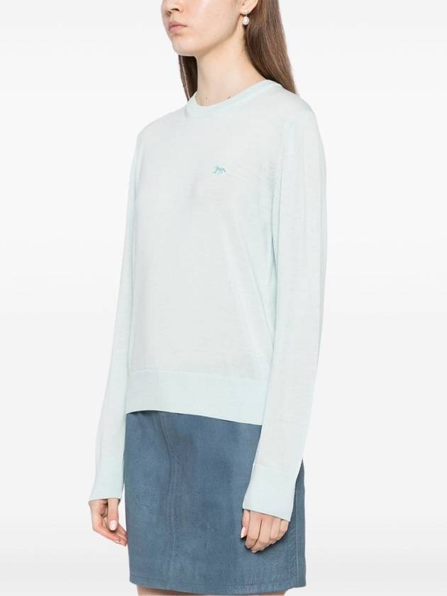 Women's Baby Fox Patch Regular Knit Top Mint - MAISON KITSUNE - BALAAN 3