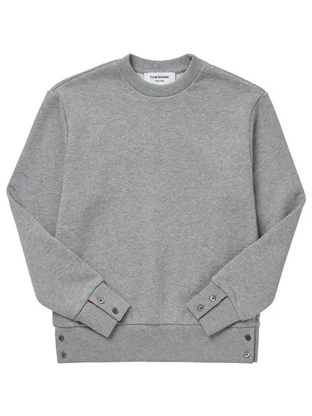 Center Back RWB Stripe Classic Loopback Crewneck Sweatshirt Light Grey - THOM BROWNE - BALAAN 3