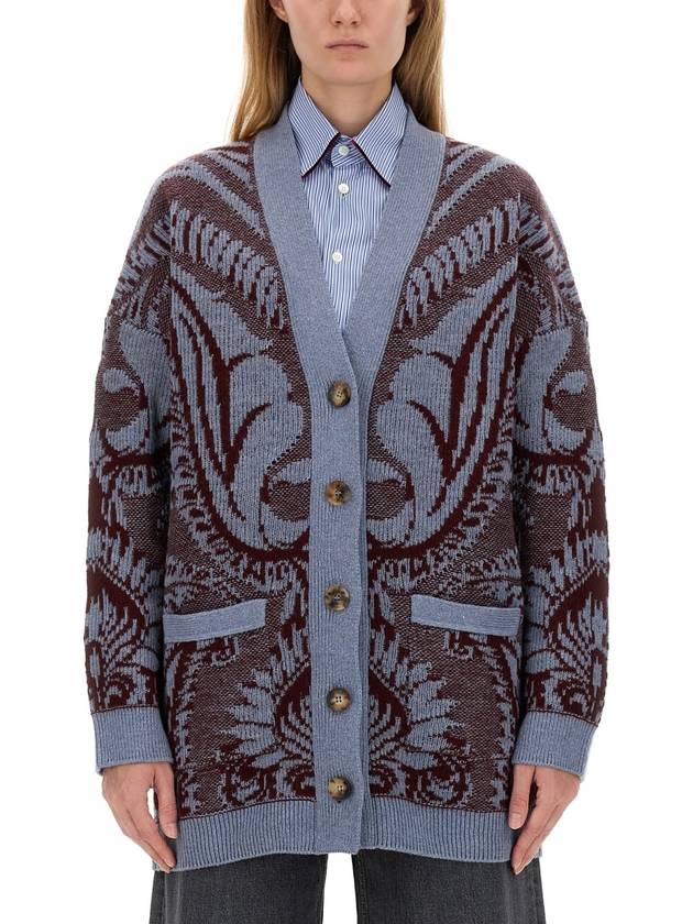 JACQUARD WOOL CARDIGAN - ETRO - BALAAN 1