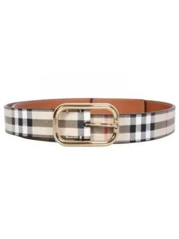 Check Leather Belt Beige - BURBERRY - BALAAN 2