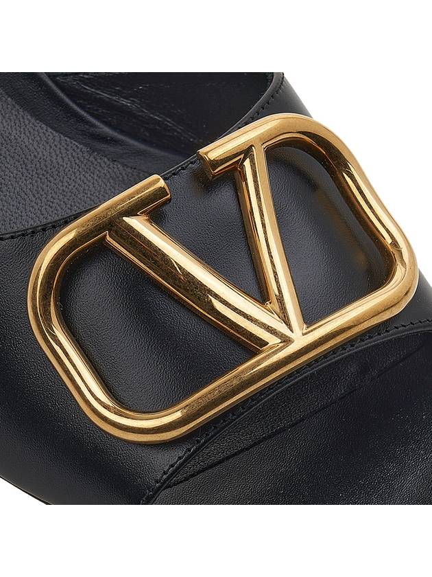 VLTN Logo Signature Square Open Toe Sandals Black - VALENTINO - BALAAN 10