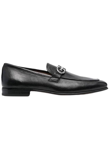 Salvatore Gancini Ornament Loafers Black - SALVATORE FERRAGAMO - BALAAN.