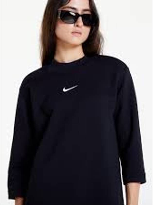 Women's Sportswear Fleece 3Q Logo Short Dress Black - NIKE - BALAAN 4