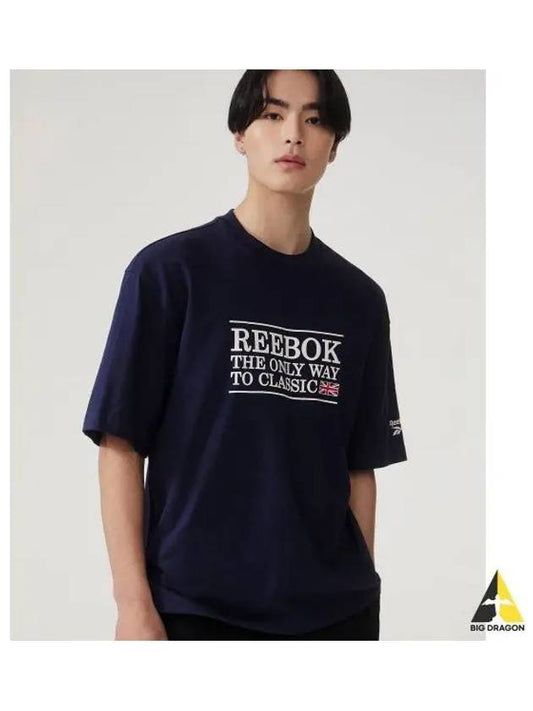 Classic letter t shirt dark navy - REEBOK - BALAAN 1