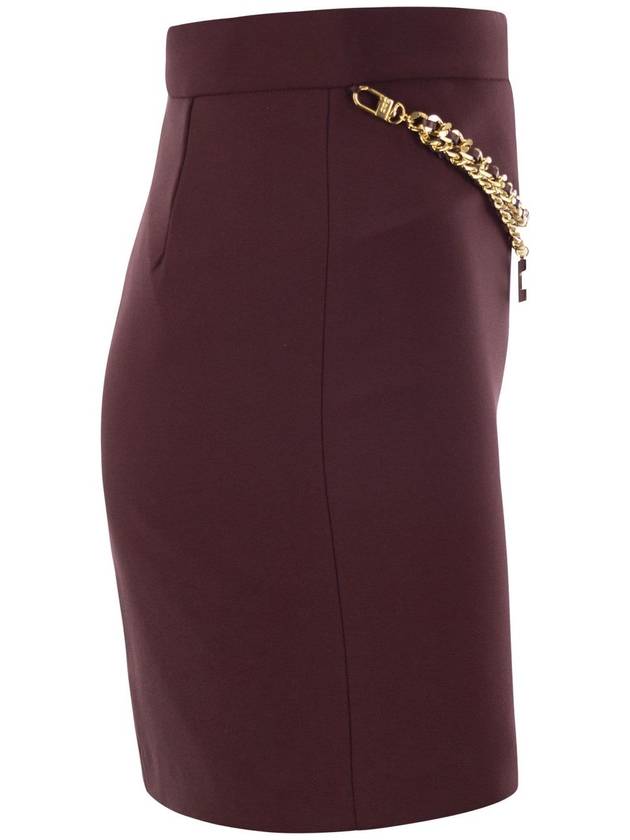 Stretch crepe miniskirt with belt - ELISABETTA FRANCHI - BALAAN 3