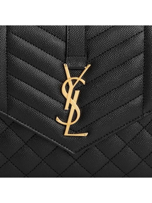 Matelasse Gold Logo Strap Clutch Bag Black - SAINT LAURENT - BALAAN 8