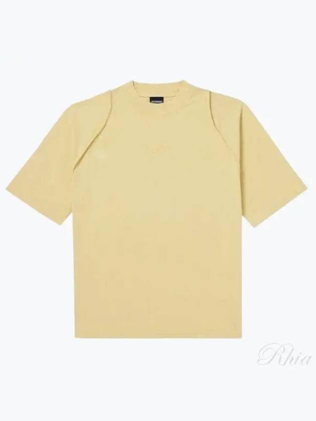 Camargue Embroidered Logo Cotton Short Sleeve T-shirt Light Yellow - JACQUEMUS - BALAAN 2