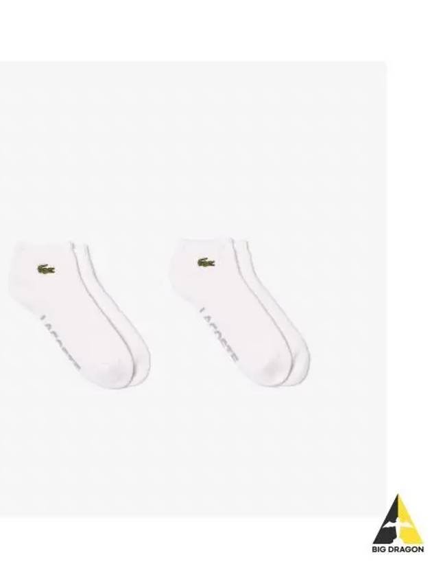 Men s 2 Pack Ankle Length Sports Socks White - LACOSTE - BALAAN 1