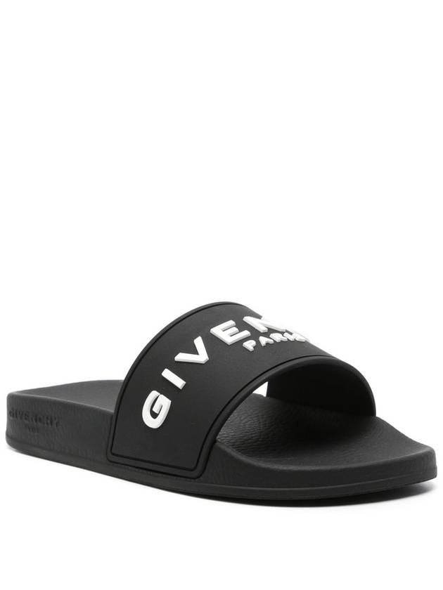 Logo Detail Slides Slippers Black - GIVENCHY - BALAAN 3