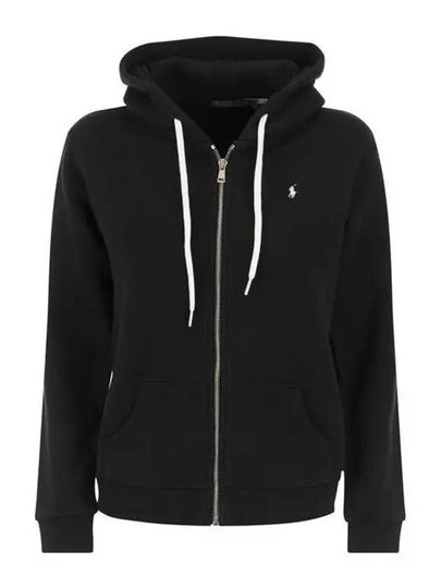 Embroidered Logo Pony Zip-Up Hoodie Black - POLO RALPH LAUREN - BALAAN 2