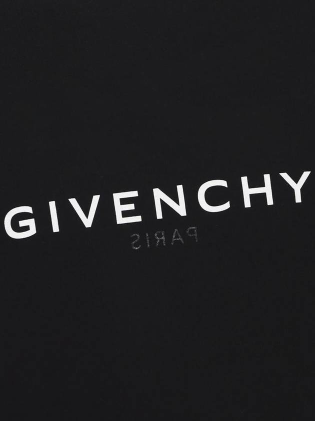 Men's Reverse Logo Round Slim Short Sleeve T-Shirt Black - GIVENCHY - BALAAN 4