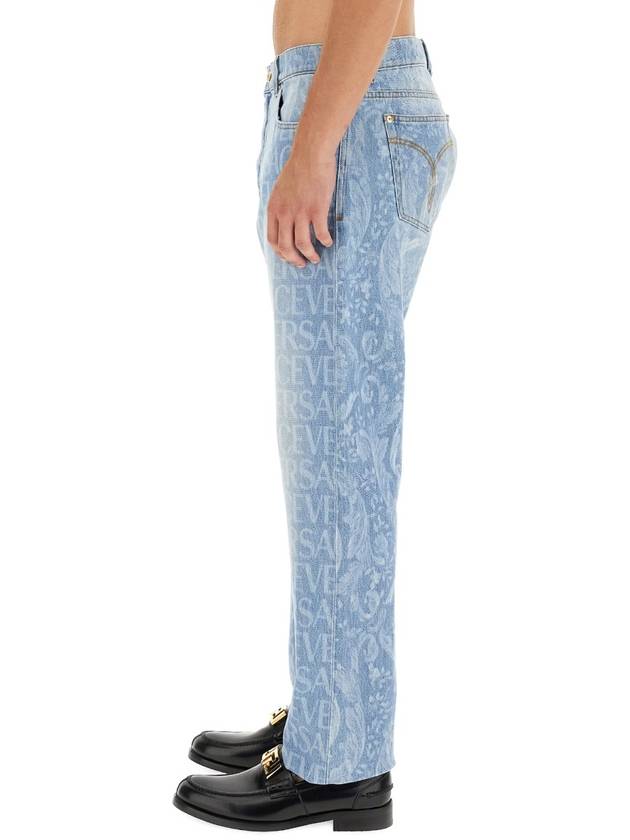 Denim Straight Pants 1007837 1A076611D380 Light Blue - VERSACE - BALAAN 5