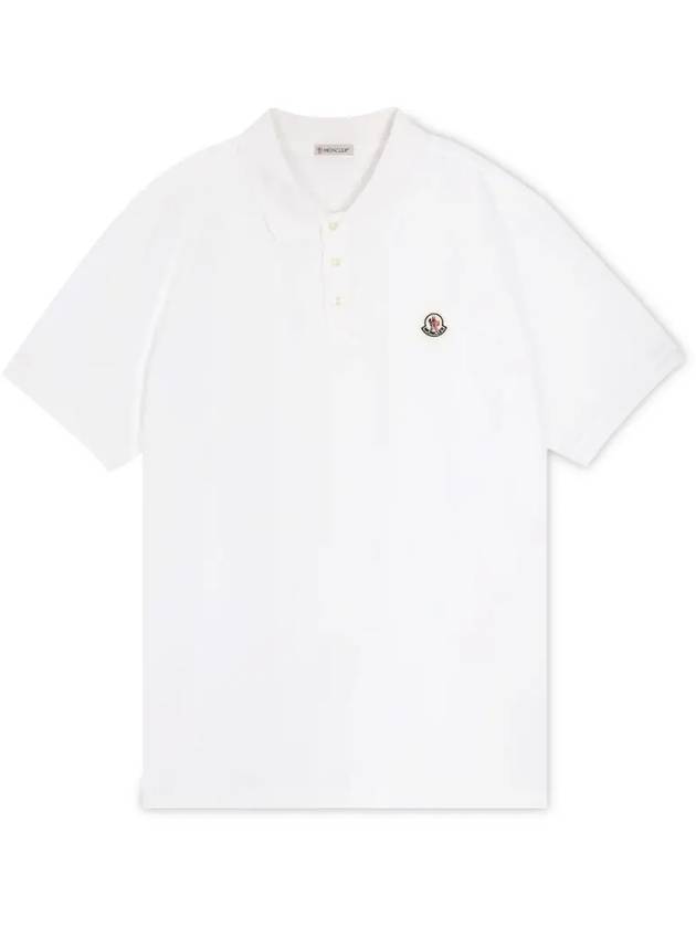 Logo Patch Short Sleeve Polo Shirt White - MONCLER - BALAAN 2