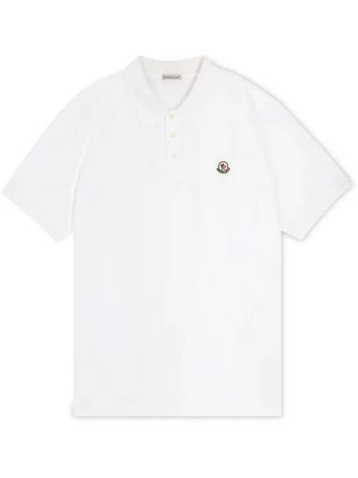 Logo Patch Short Sleeve Polo Shirt White - MONCLER - BALAAN 2