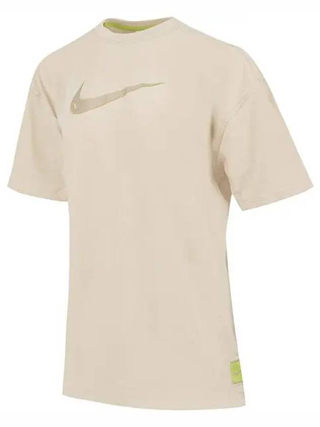 Sportswear Swoosh Short Sleeve T-Shirt Beige - NIKE - BALAAN 3