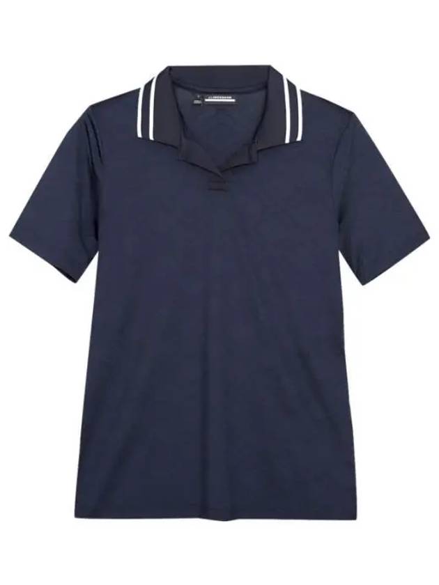 Women's Sammy Short Sleeve Polo Shirt Navy - J.LINDEBERG - BALAAN 1