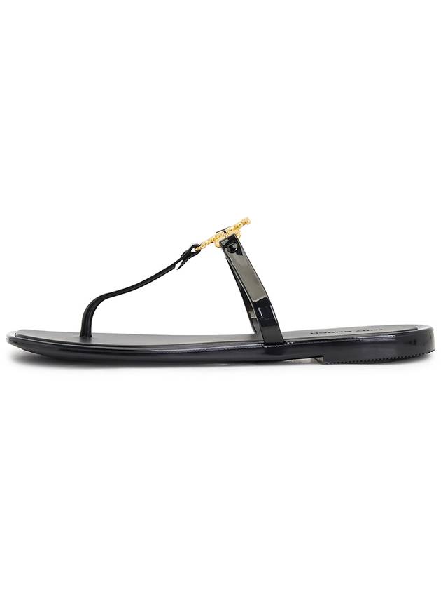 Roxanne Jelly Logo Flip Flops Black - TORY BURCH - BALAAN 4