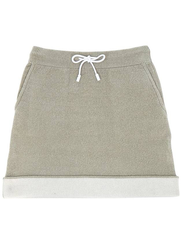 Contrast Hem Chenille Mini A-Line Skirt Beige - JW ANDERSON - BALAAN 2