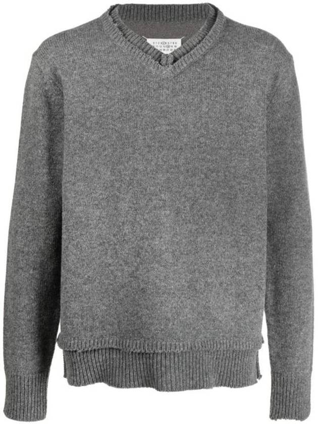 Men's 4 Stitch Elbow Patch Knit Top Grey - MAISON MARGIELA - BALAAN 2