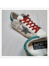 Women's Python Star Green Glitter Tab Superstar Sneakers White - GOLDEN GOOSE - BALAAN 9