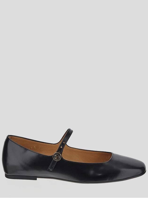 T Logo Mary Jane Flat Black - TOD'S - BALAAN 2