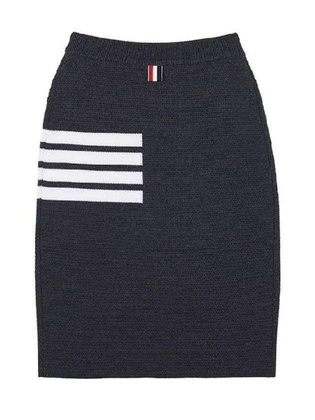 Women's Fine Merino Wool 4 Bar Stitch Pencil Skirt Dark Grey - THOM BROWNE - BALAAN 5