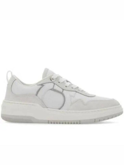 Gancini Leather Low Top Sneakers White - SALVATORE FERRAGAMO - BALAAN 2