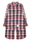 Madras Cotton Open Back Twist Shirt - THOM BROWNE - BALAAN 6